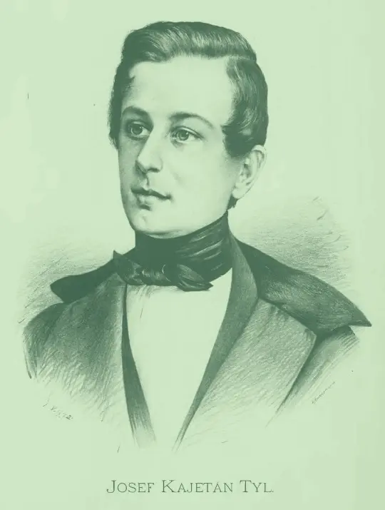 Josef Kajetán Tyl – historický portrét Jana Vilímka, tónovaný zeleně